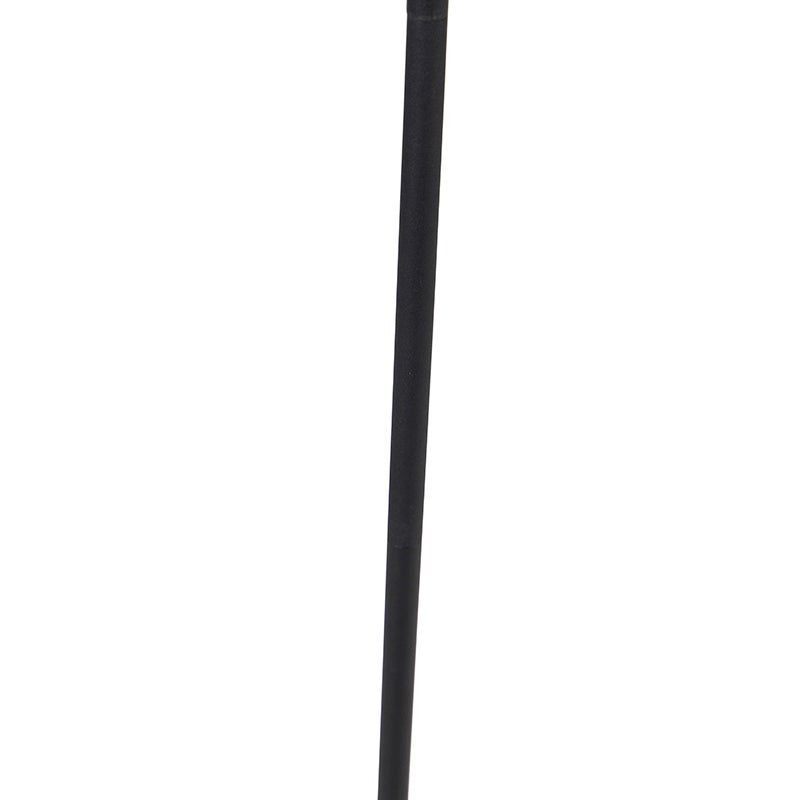 Qazqa design lampadaire - Palka - noir, led intégrée 6w incluse, Integrated led, 2700k, blanc chaud, dimmable, 142.4cm, idéal - 6