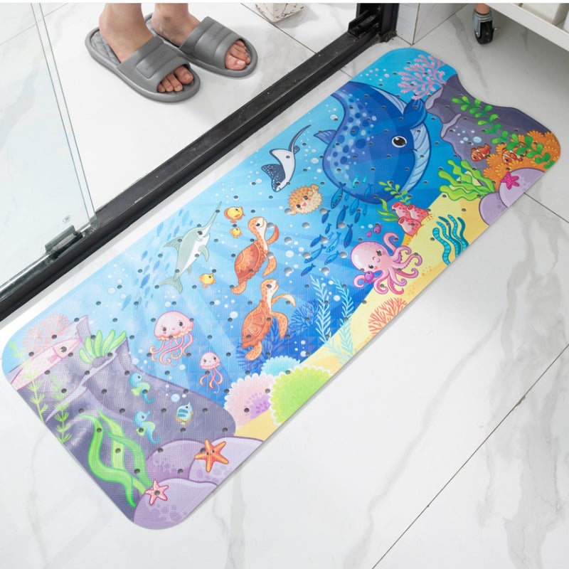 Mata łazienkowa Ocean Anti-Slip Baby, 100 x 40 cm, trwała, z 200 przyssawkami, dla dzieci i niemowląt.