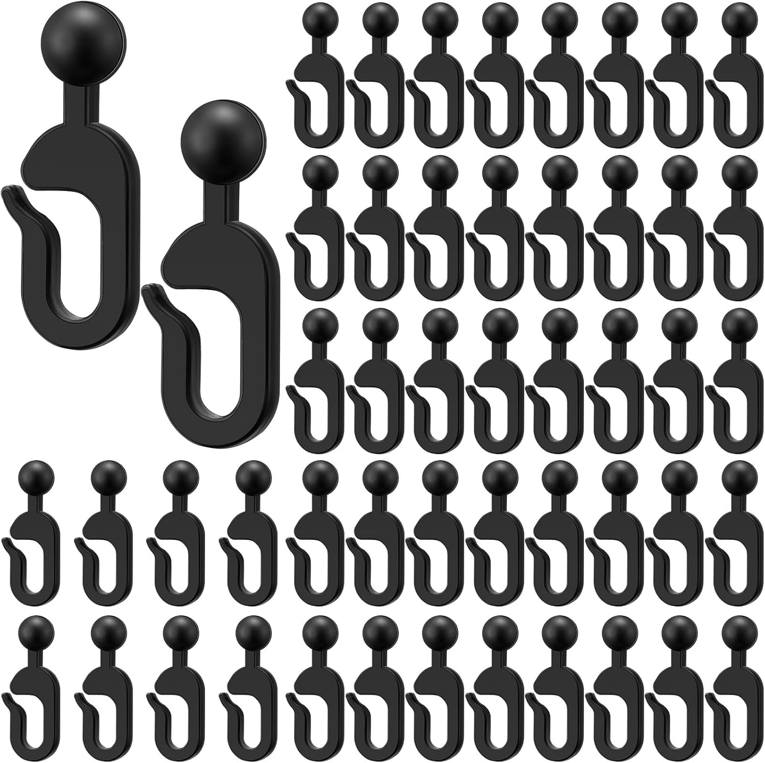 Treki Lot de 50Pcs Crochet J, Crochets Noir Nylon Arrimage en Plastique Durable Crochets en Forme De J Replacement pour Kayak Canoës Bateaux Yacht Bungee Treki Lot de 50Pcs Crochet J, Crochets Noir Nylon Arrimage en Plastique Durable Crochets en Forme De J Replacement pour Kayak Canoës Bateaux Yacht Bungee