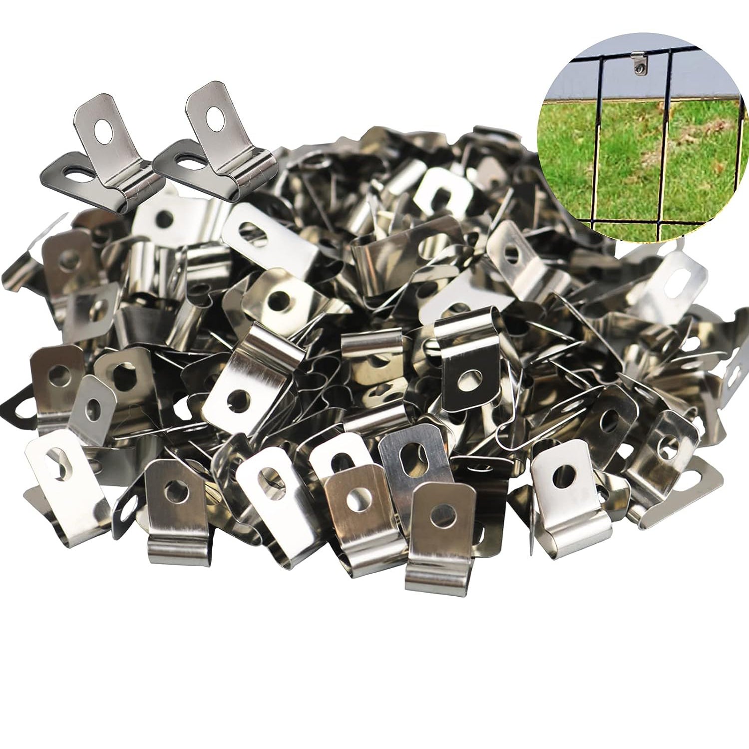 Clips De Clôture SKIR'CO - Lot De 4 Gris RAL 7016 - Fixation Treillis Métallique Sur Poteaux