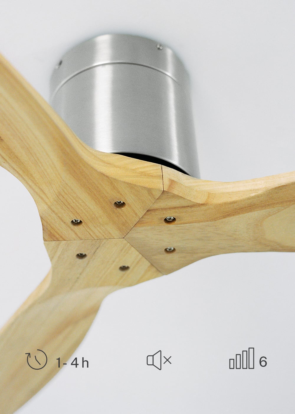 CREATE - WIND CALM M - Ventilateur de plafond silencieux 40W avec pales techniques en ABS Ø132cm sans eclaraige sans wifi - 7