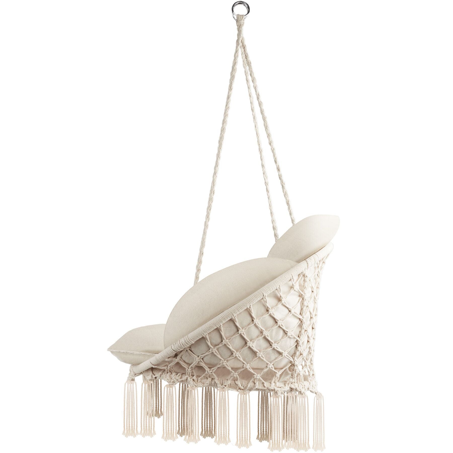 Tectake Fauteuil suspendu Samira - beige - 6