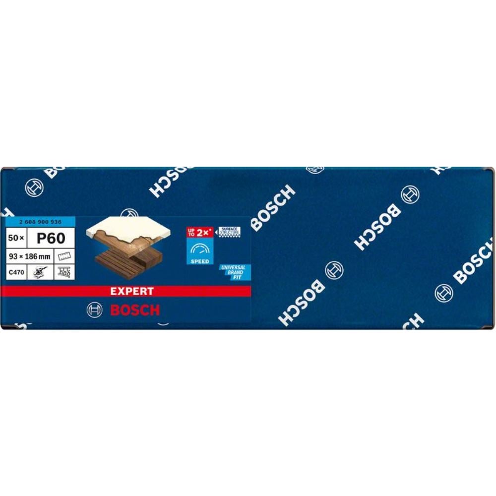 Bosch Accessories EXPERT C470 2608900936 Papier abrasif pour ponceuse vibrante perforé Grain num 60 (L x l) 186 mm x 93 - 2
