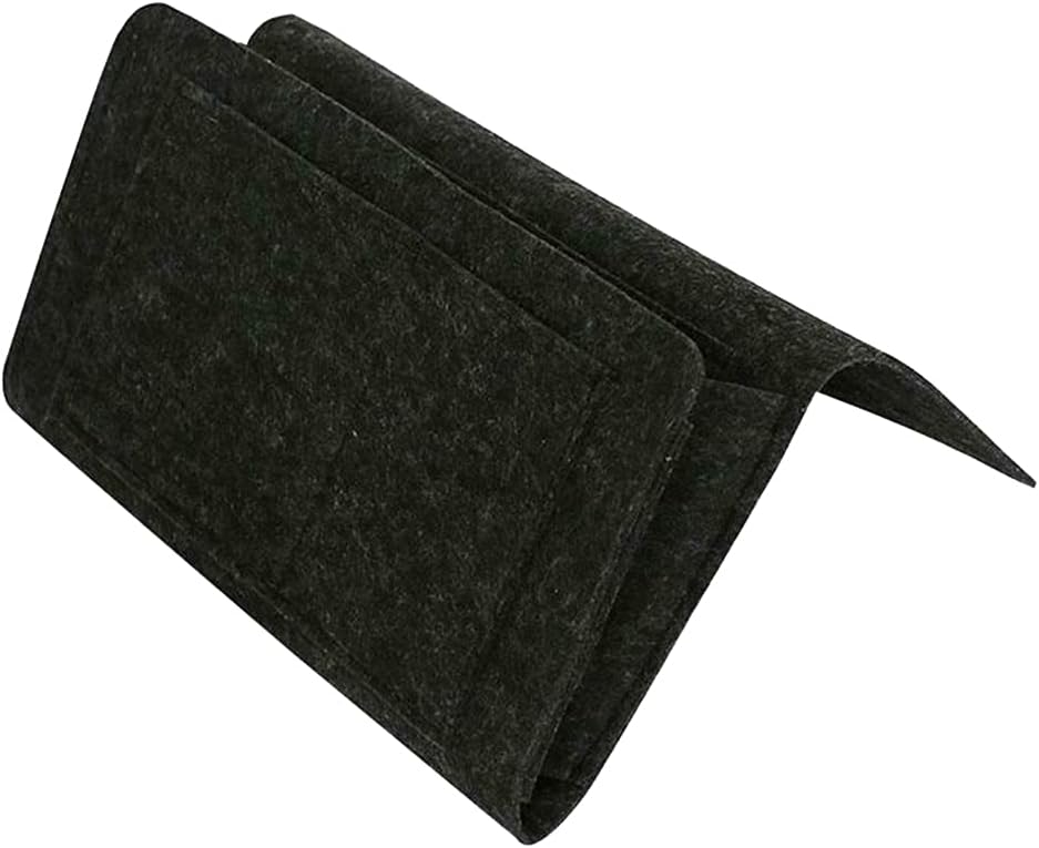 HDGSAFD 2 Sacchetti Portaoggetti Da Comodino In Feltro – Multiscomparti, Grigio Scuro E Chiaro, 32x20 Cm, Da Appendere
