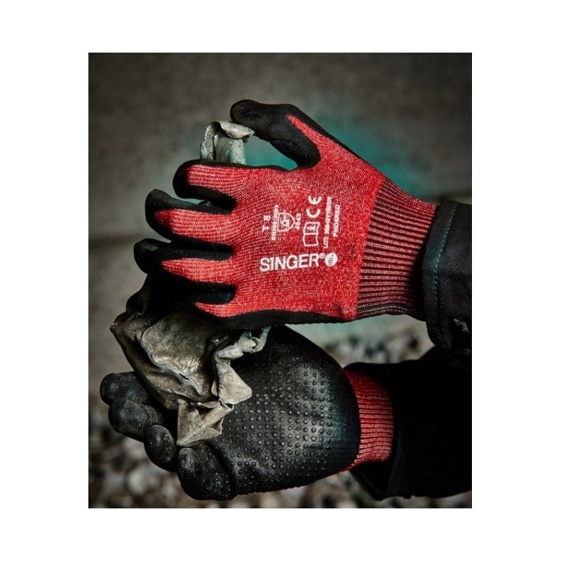 Gant singer nitrile mousse - protection coupure d - phd5red08 - 2