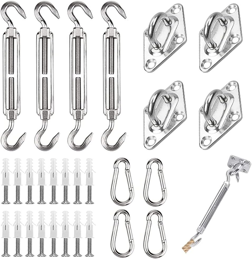 HOMPER Kit de Fixation pour Voile D'ombrage, Acier Inoxydable Soleil Voile D 'ombrage Kit de Fixation pour Triangle et Carré, Rectangle, du Soleil Voile D'ombrage Accessoires de Fixation HOMPER Kit de Fixation pour Voile D'ombrage, Acier Inoxydable Soleil Voile D 'ombrage Kit de Fixation pour Triangle et Carré, Rectangle, du Soleil Voile D'ombrage Accessoires de Fixation