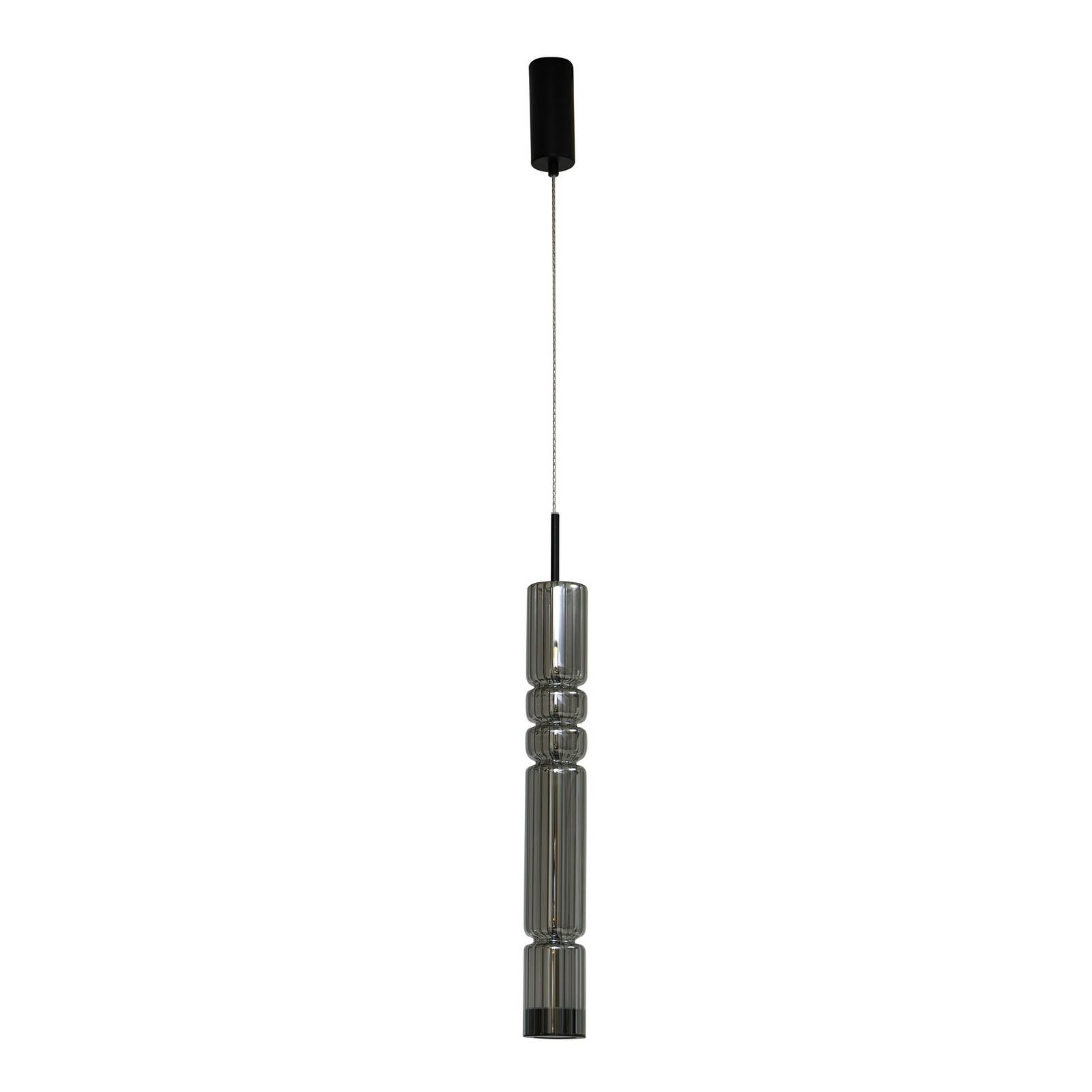 Lucande lámpara colgante led christelle, negra, ø 8 cm, cristal, lámpara colgante, lámpara, lámpara de techo, lámpara de techo, lámpara colgante