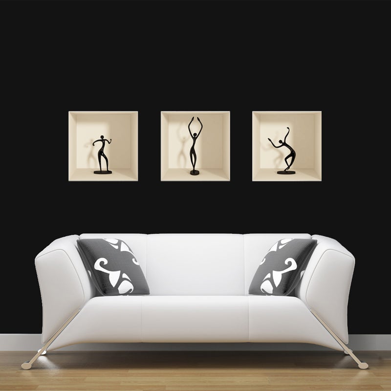 Vinilo efecto 3d estatuillas - adhesivo de pared - revestimiento sticker mural decorativo - 40x120cm