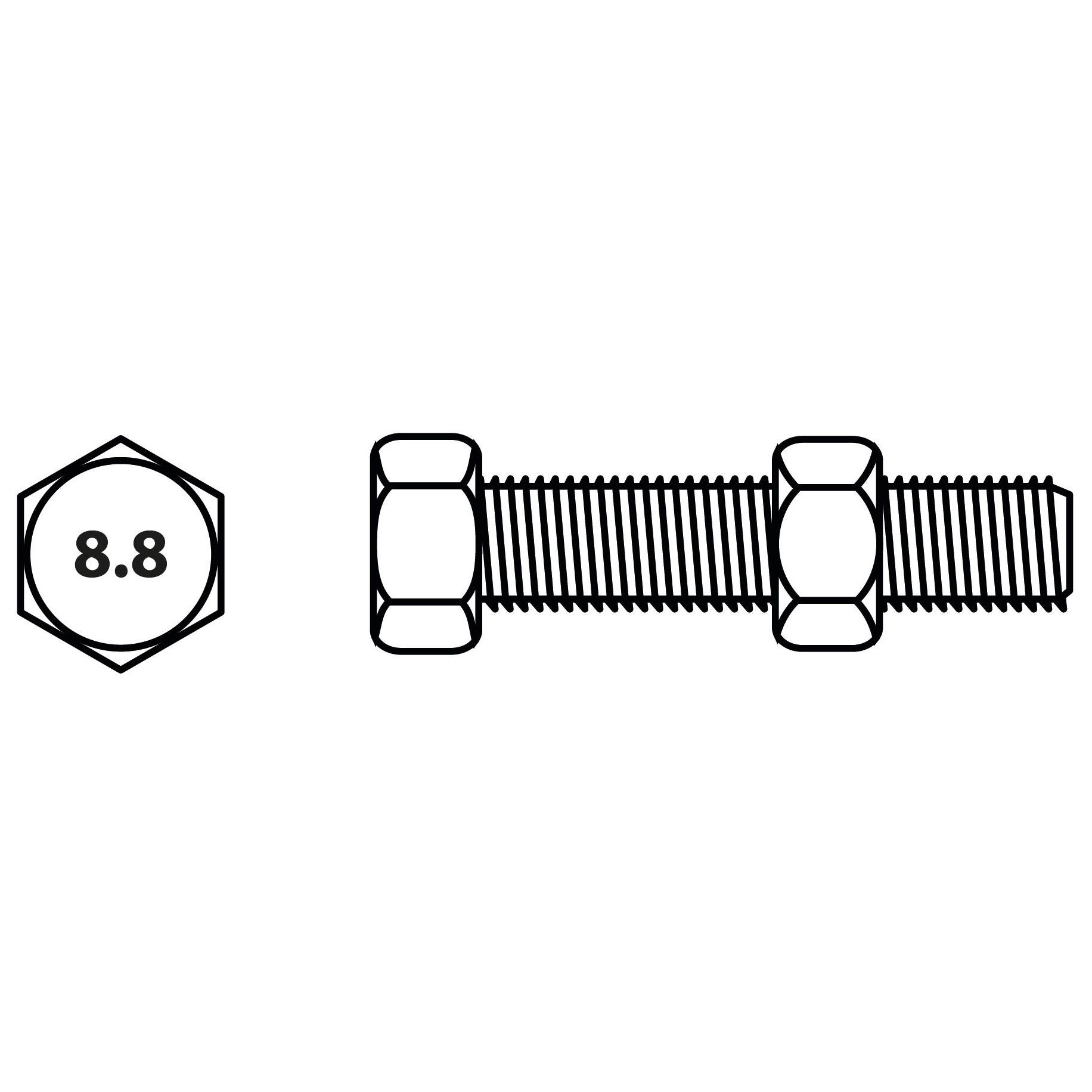 Boulon tête hexagonale Viswood finition zinguée Ø10 x 50 mm (lot de 3) - 2