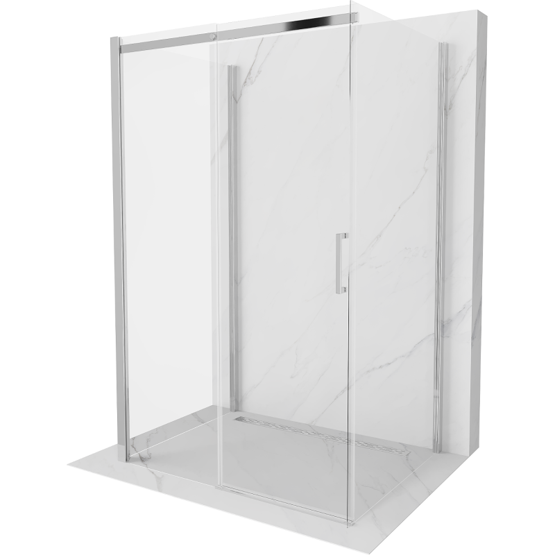 Mexen Omega kabina prysznicowa 3-ścienna, rozsuwana 120 x 100 cm, transparent, chrom - 825-120-100-01-00-3S