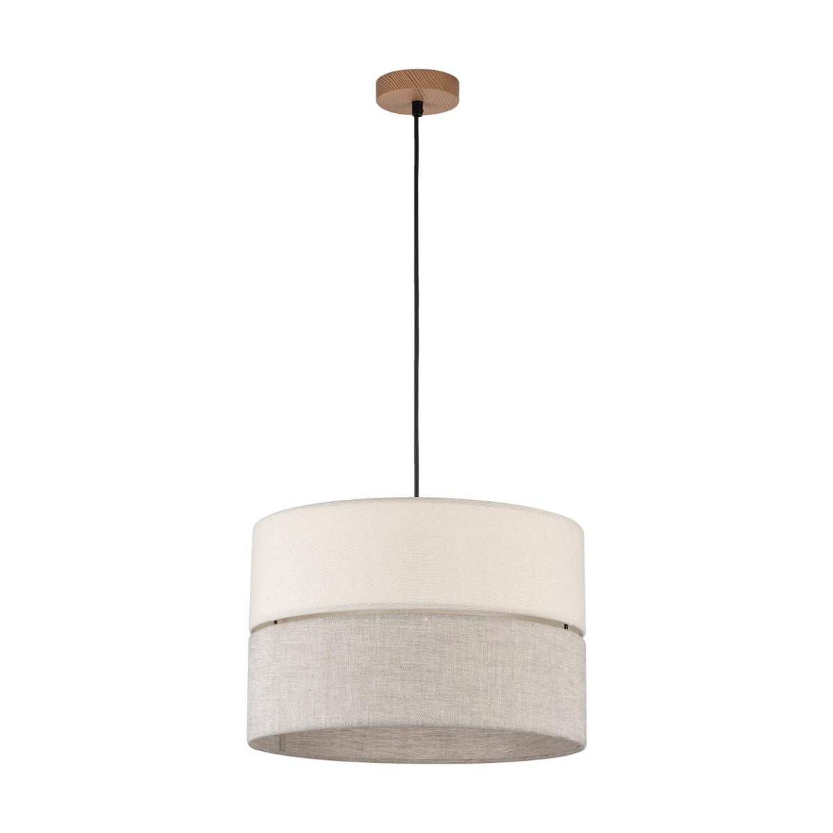 Lampa sufitowa wisząca Eco czarno-beżowa 1xE27x15W wym: 165 x 38 x 38 cm tkanina TK Lighting