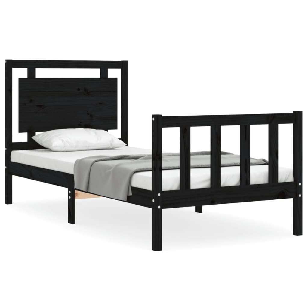 Cadre de lit sans matelas chêne noir 90x190 cm bois ingénierie | Leroy