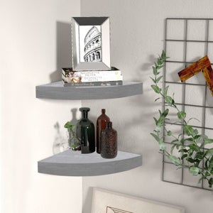 Mensola A Muro Grigio Cemento 85x16x52,5 Cm In Legno Multistrato – 8 Scomparti Per Libri E Decorazioni