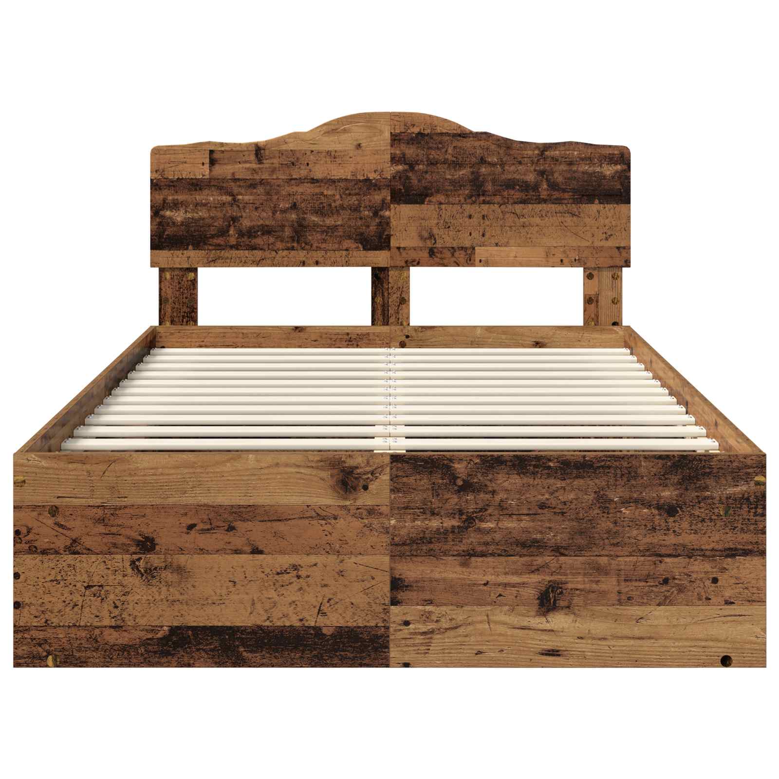 Cadre de lit bois ancien 135 x 190 cm en pin massif - 7