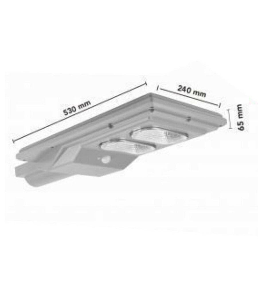 Trade Shop - Faro Stradale Led Solare 100 W Luce 6500k Lampione Sensore Movimento Sl-100w-ss - - 7