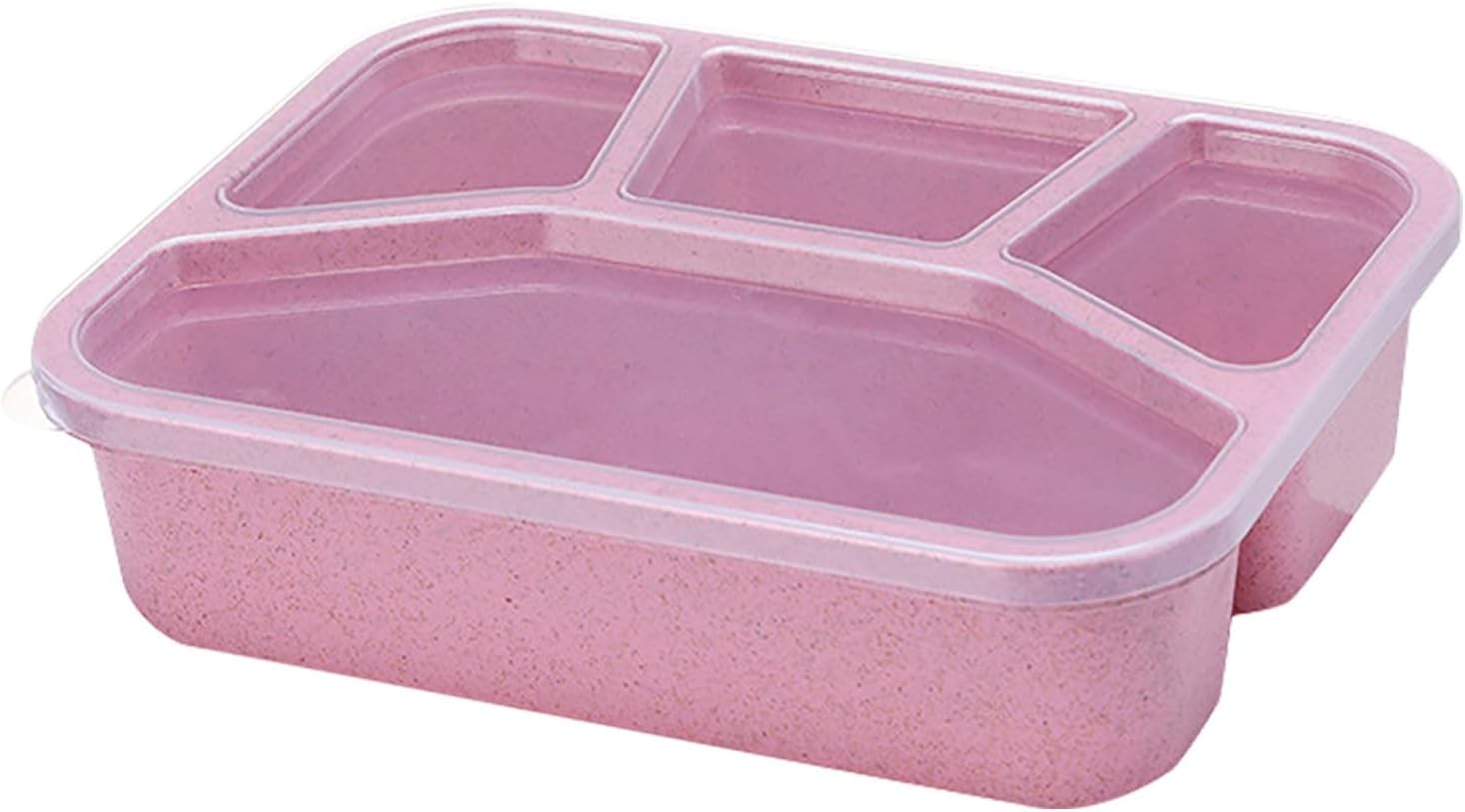 (różowy, rozmiar uniwersalny) Zestaw 4 pudełek bento wielokrotnego użytku dla dorosłych - Z przegródkami, plastikowe - Na winegret, posiłki, policja