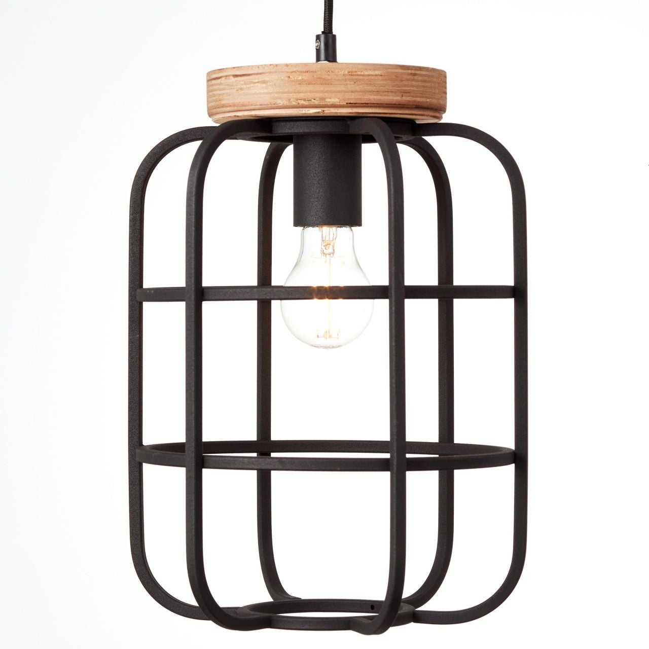 Brilliant Lampa wisząca Daintree 34cm biały/naturalny metal/drewno 1x A60, E27, 60 W, pasuje do zwykłej żarówki (brak w zestawie) - 4