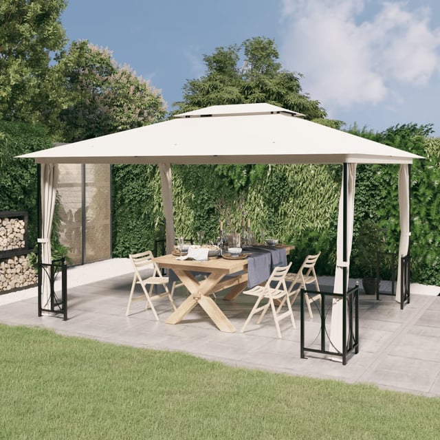 Gazebo con pareti e doppio tetto 3x4 mt Crema