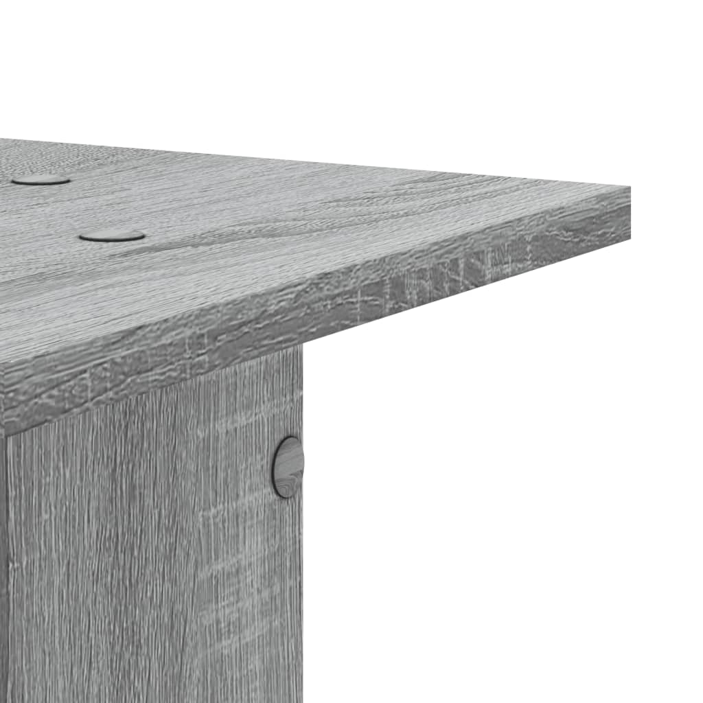Supports pour plantes, 2 pièces, gris, en panneau de bois, pour le jardin - 8
