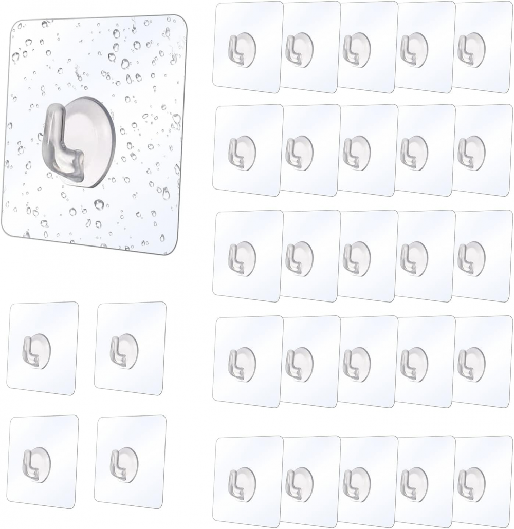 30 sztuk wielokrotnego użytku haczyków samoprzylepnych, haczyków z przyssawką, haczyków mocujących, maks. 8 kg. Przezroczyste haczyki ścienne do sypi