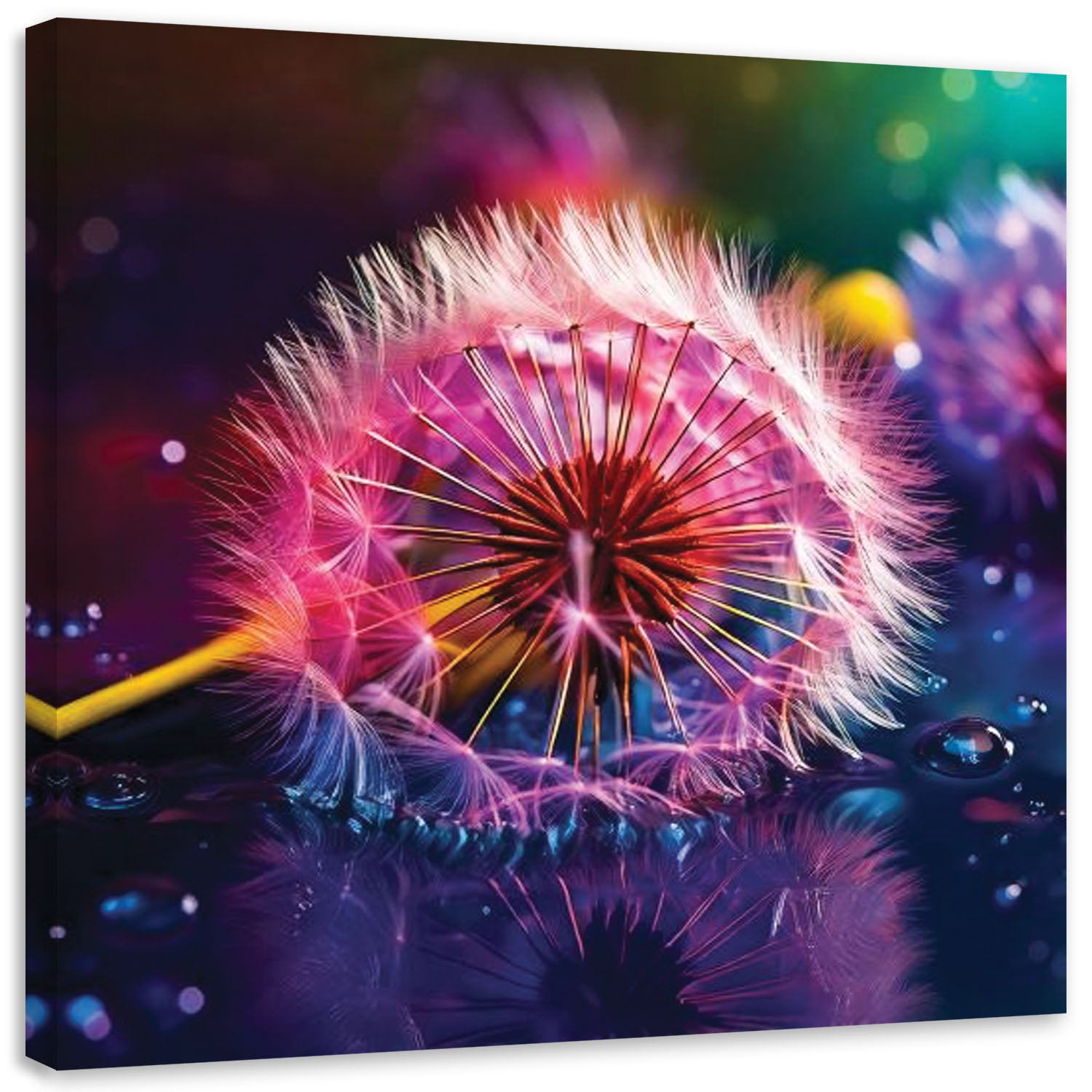 Obraz do salonu, Dmuchawiec Makro Abstrakcja 40x40