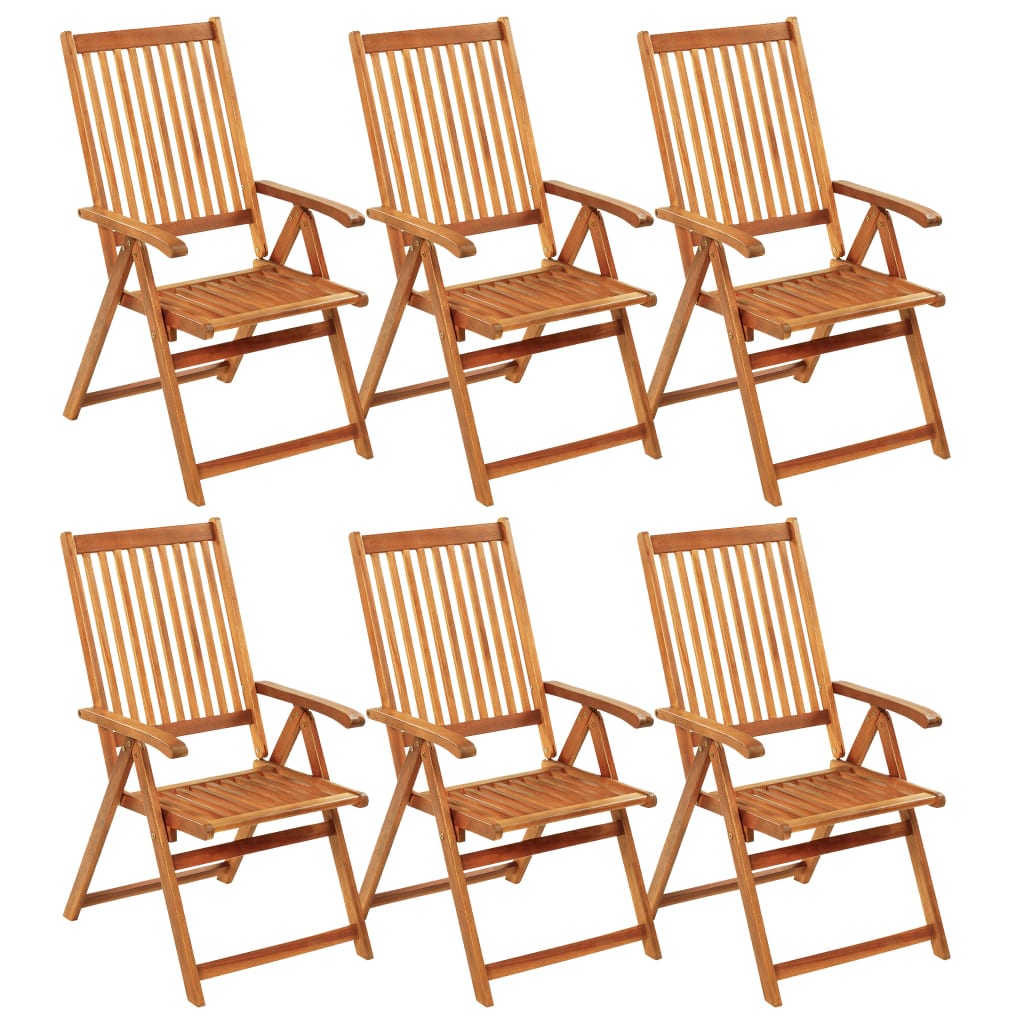 Maison Exclusive - Chaises pliables de jardin lot de 6 avec coussins Bois d'acacia - 2