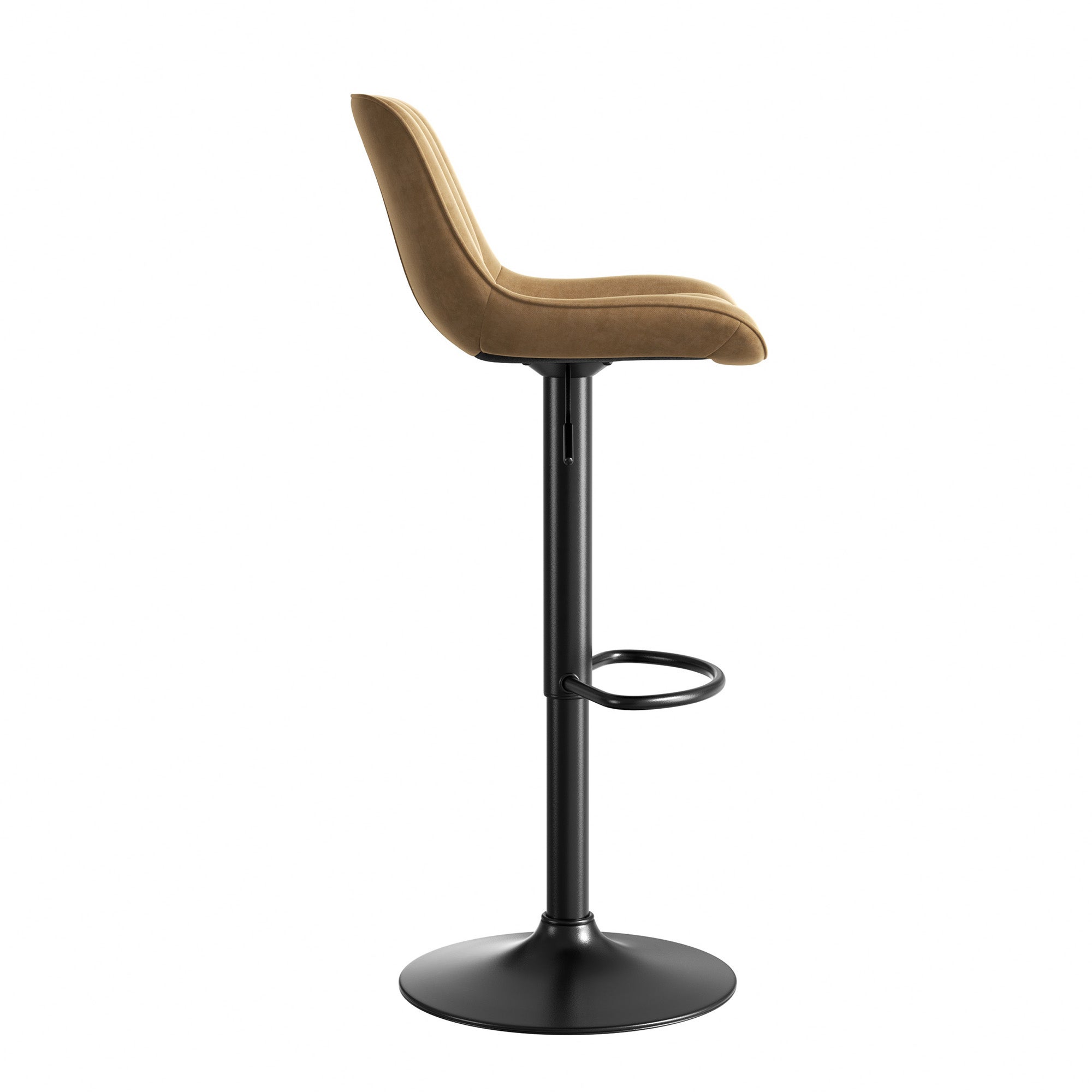 Lot de 4 Chaises Pivotantes | Tabourets de Bar - Design Ergonomique, Hauteur Réglable - Velours Marron - 5