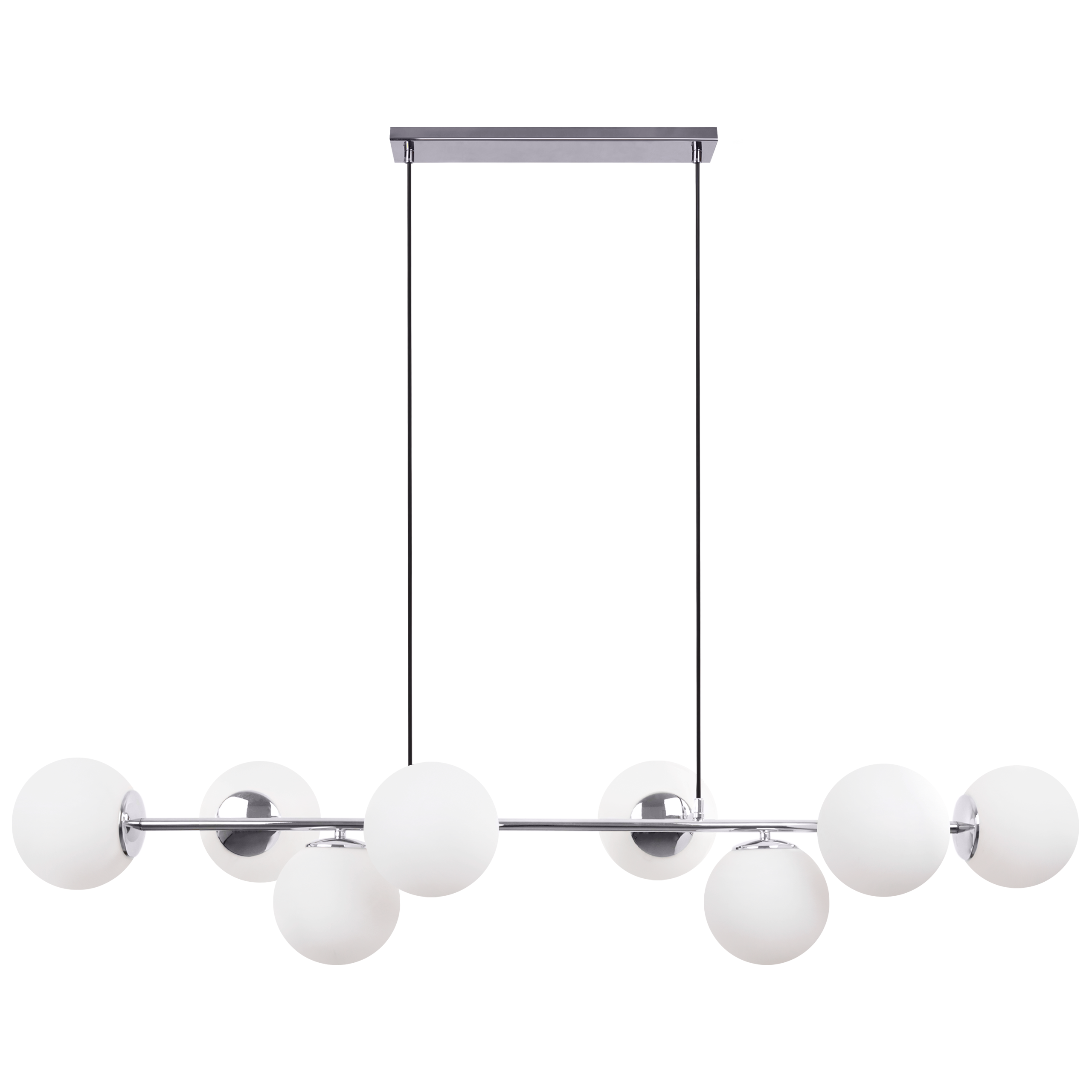 Lampa sufitowa wisząca Siena modern 8xE14 abażur kula srebrna/biała Light Home LH