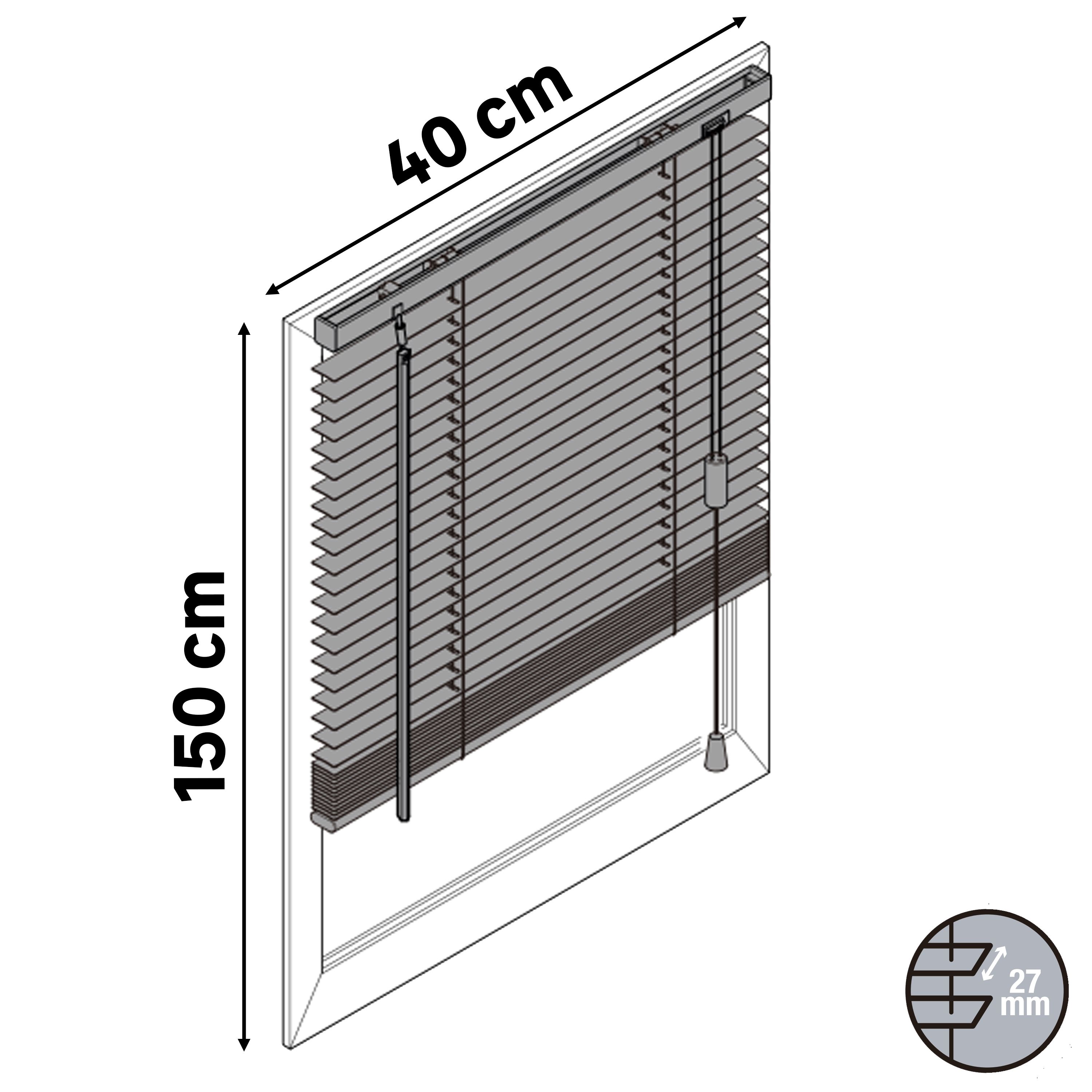 Estore laminado de madeira bege RUSHMORE - 27 mm - 40 x 150 cm - INSPIRE - 2
