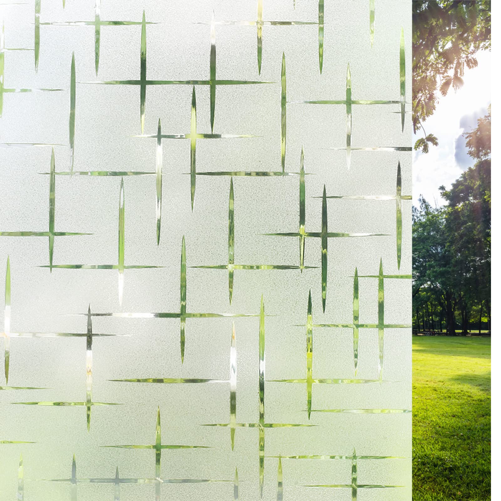 Película electrostática para ventanas de 90 x 500 cm: protege la privacidad, se puede cortar a medida, adecuada para el hogar, la oficina y la cocina.