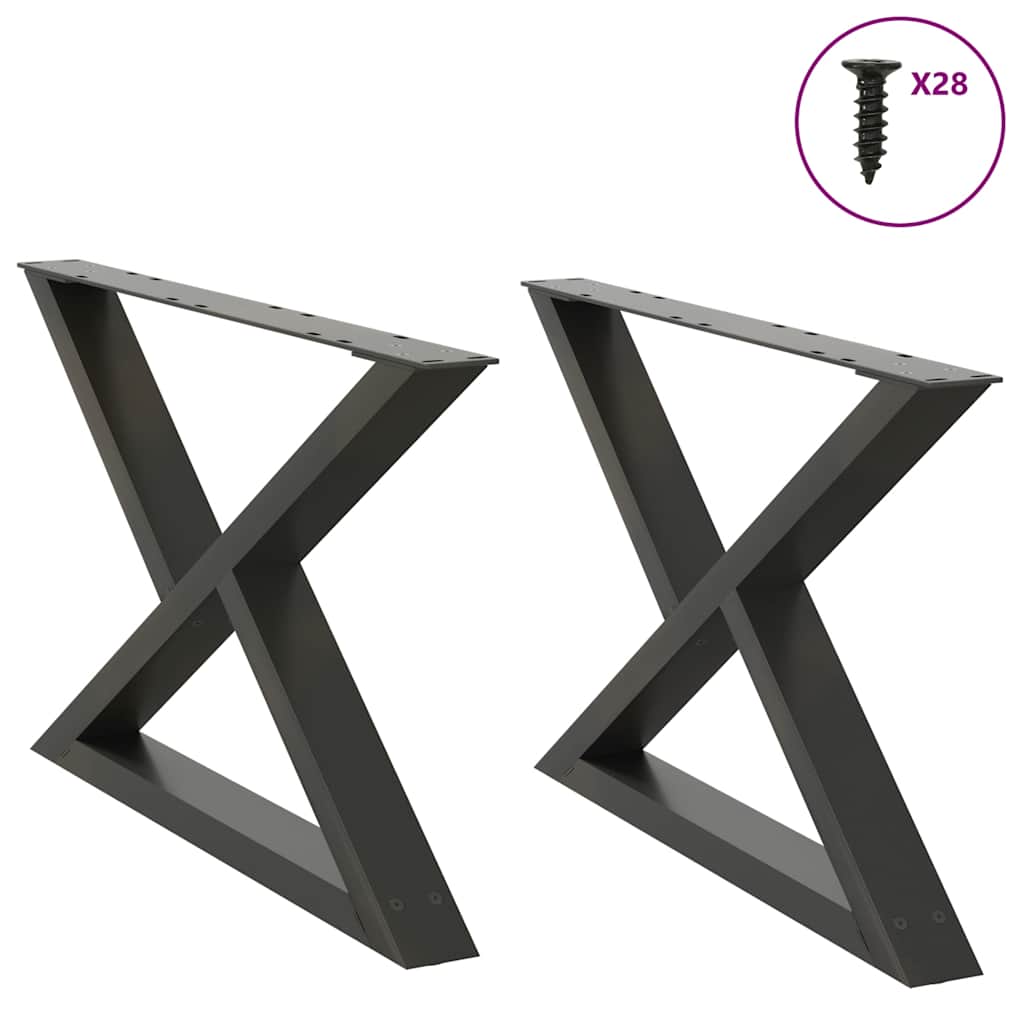 Nogi do stolika kawowego 2 szt. Antracyt 70x(42-43,3) cm Stal vidaXL