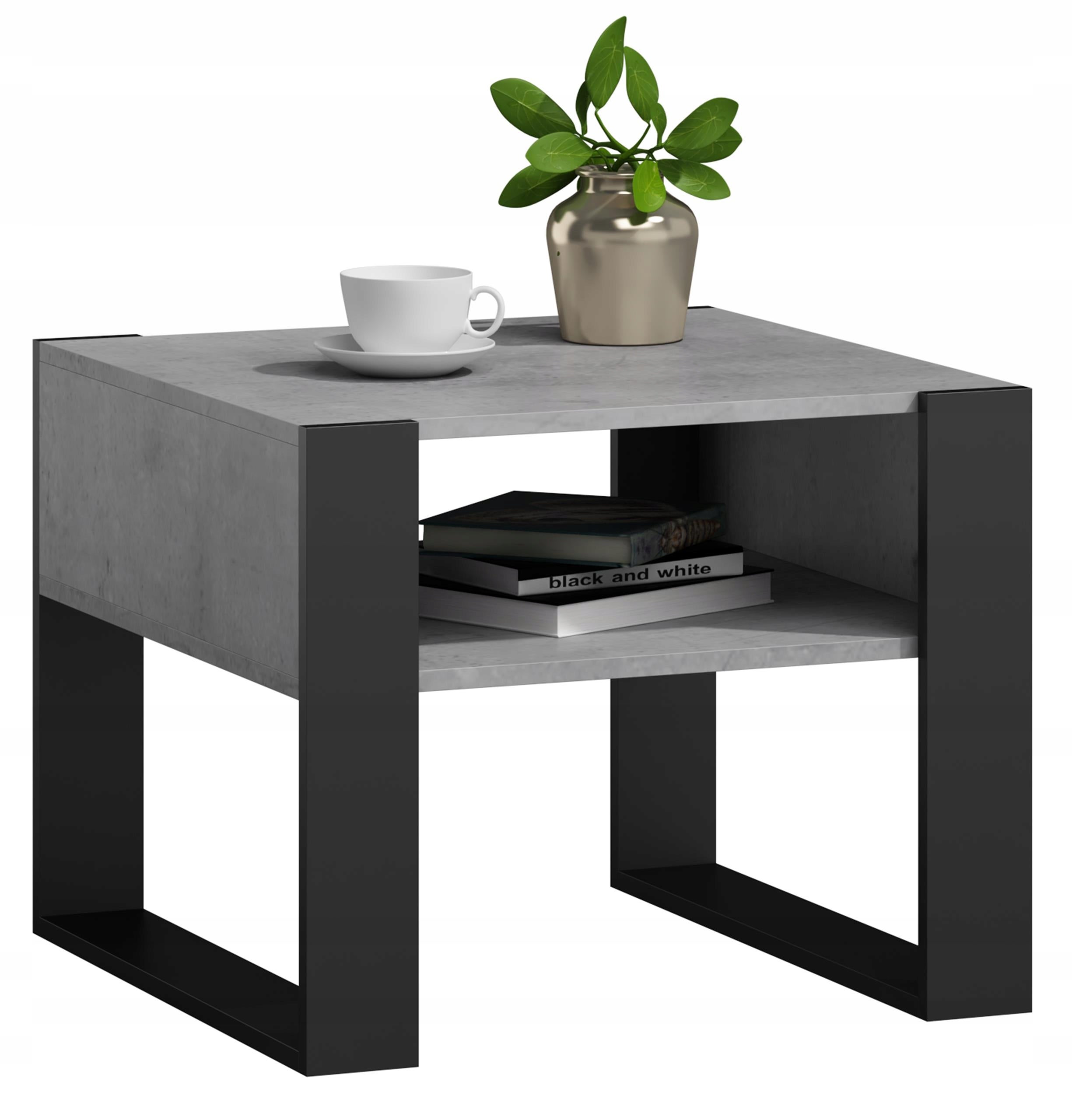Ława stolik kawowy KAJA KWADRAT 60 beton-czarny