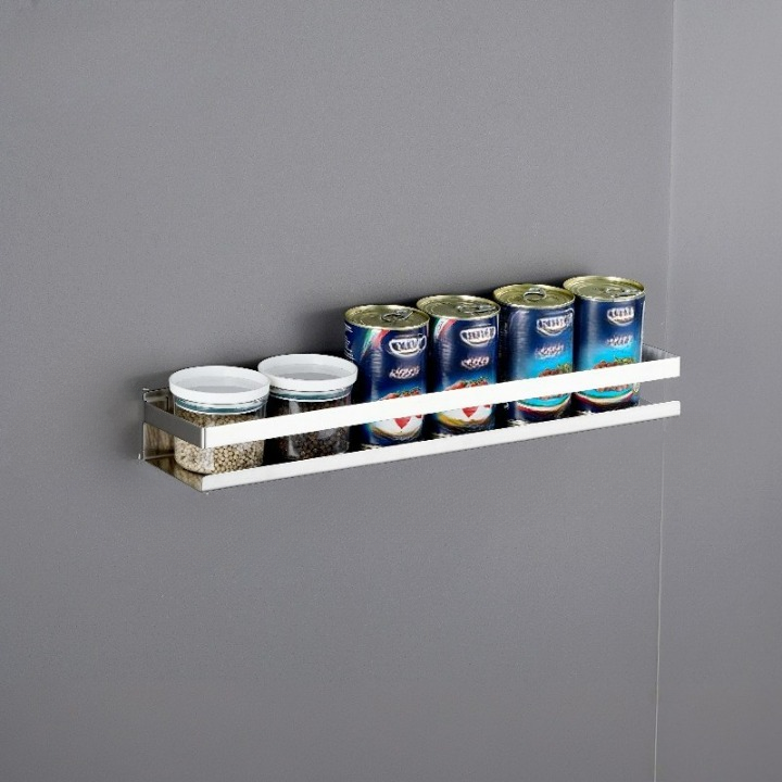 Półka kuchenna ze stali nierdzewnej 304 do łazienki, montowana na ścianie, stojak na przyprawy, kolory metaliczne, 50*10*5,8 cm