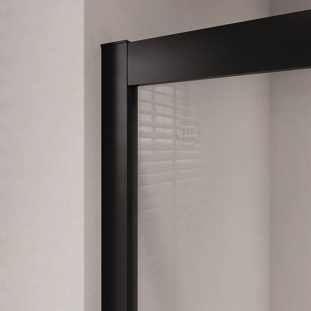 Box doccia 80x90 cm angolare doppio scorrevole profili neri vetro trasparente h190 | Java - 7
