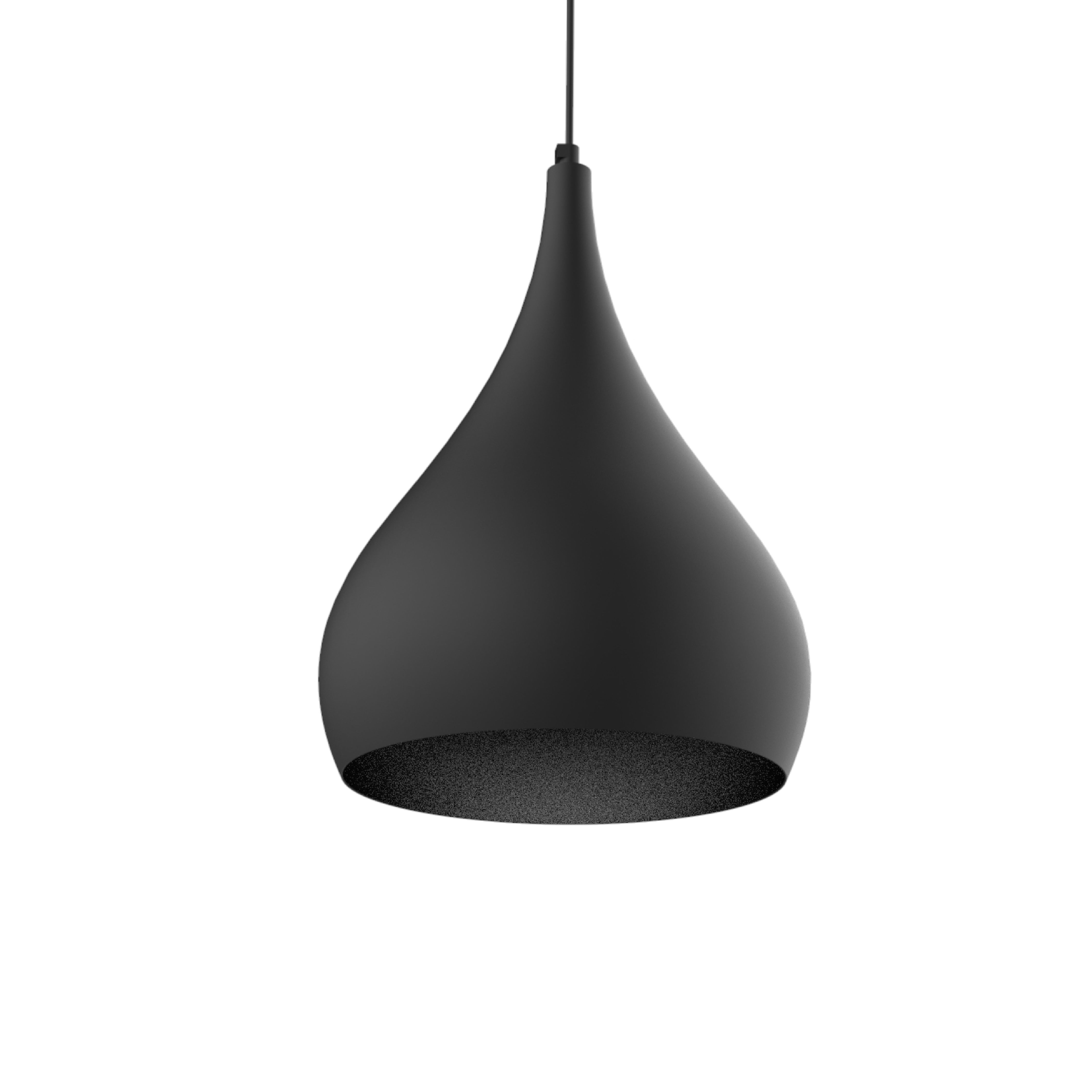 Lumicom | calice lámpara pendiente, 1x e27, max 42w, metal, negro mate, d.20cm