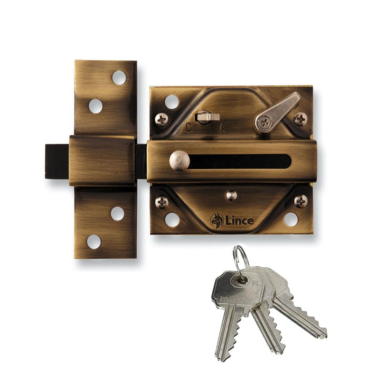 Lince Cerrojo De Seguridad 2930-92930Bi Tradicional Bronce , Leroy Merlin