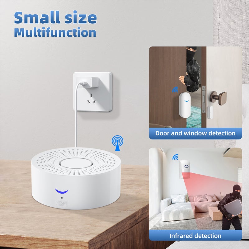 Kit alarme sécurité intelligente Tuya WiFi, détecteur porte-fenêtre multifonction, compatible Google Assistant et assistant vocal - 7