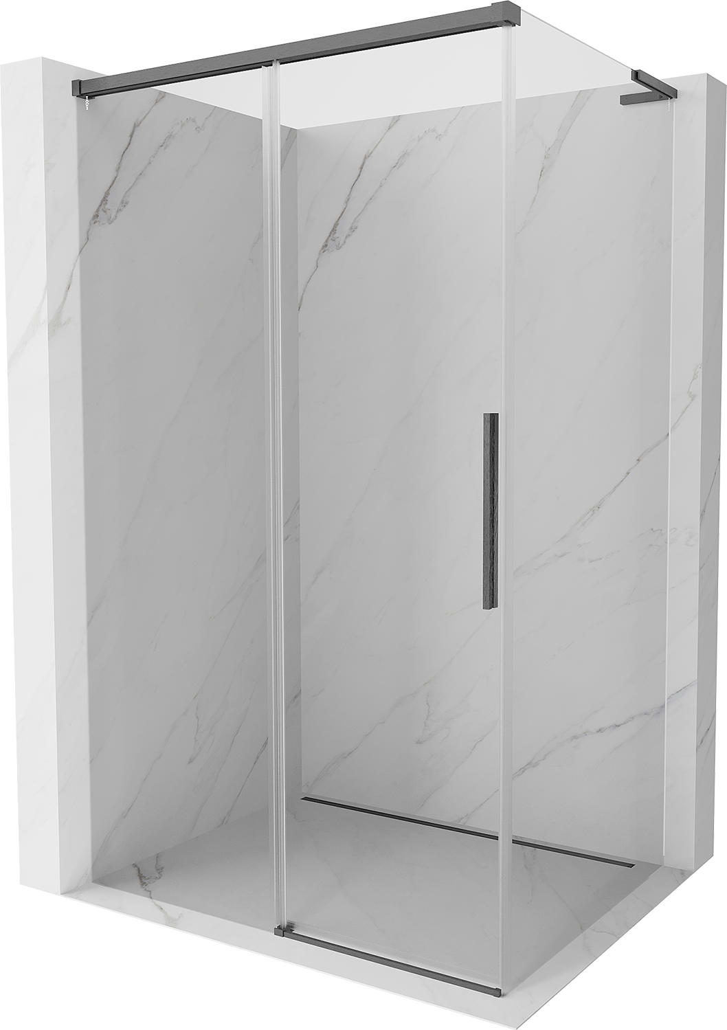 Mexen Rox L kabina prysznicowa rozsuwana 115 x 120 cm, transparent, gun gray szczotkowany - 8C2L-115-120-66-00