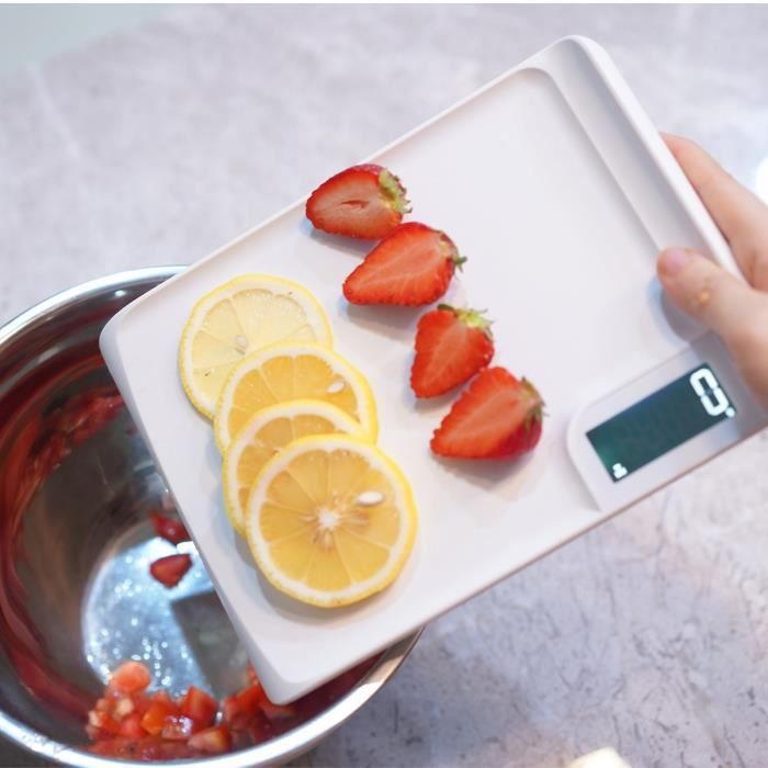 LITTLE BALANCE 8399 Chef 5 Trio USB, Balance de cuisine sans pile, Rechargeable USB, 3 en 1 : Coupez, pesez, versez, 5 kg/1g, - 6