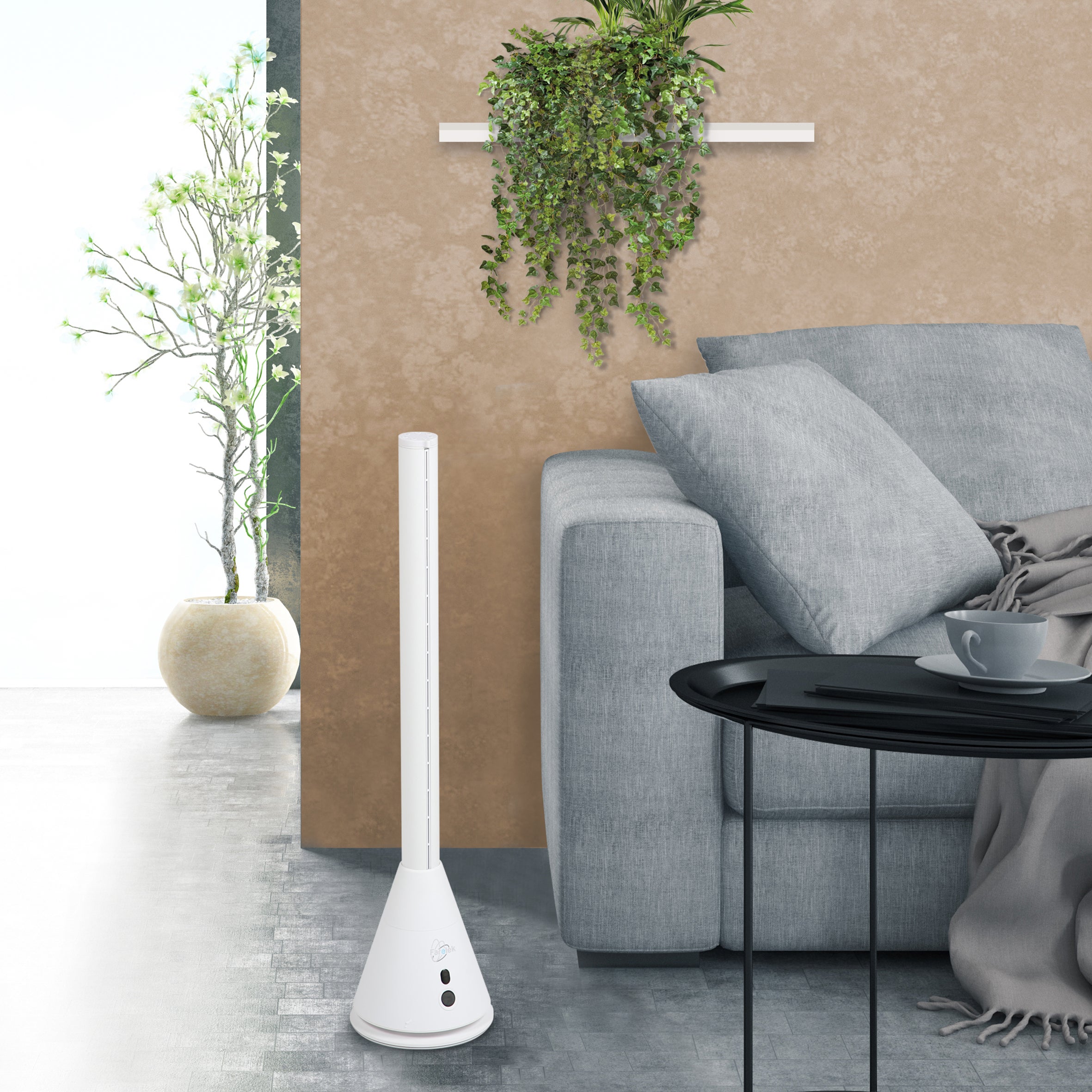 Ventilateur sans pales de 18 pouces, avec télécommande, silencieux à ions négatifs, minuterie de