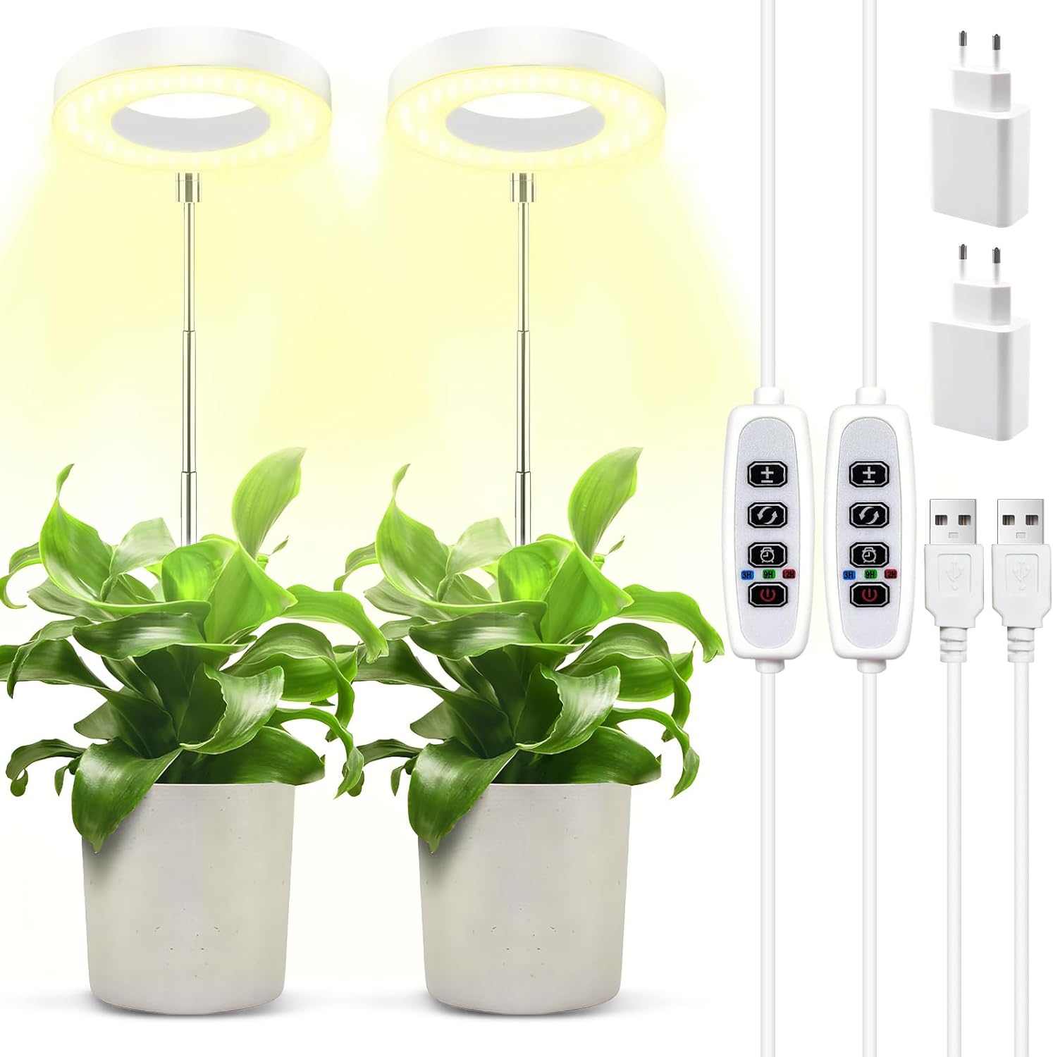 GROOFOO Lampe Plante,72 LEDs Lampe Horticole Spectre Complet, Lampe de Plante Réglable en GROOFOO Lampe Plante,72 LEDs Lampe Horticole Spectre Complet, Lampe de Plante Réglable en
