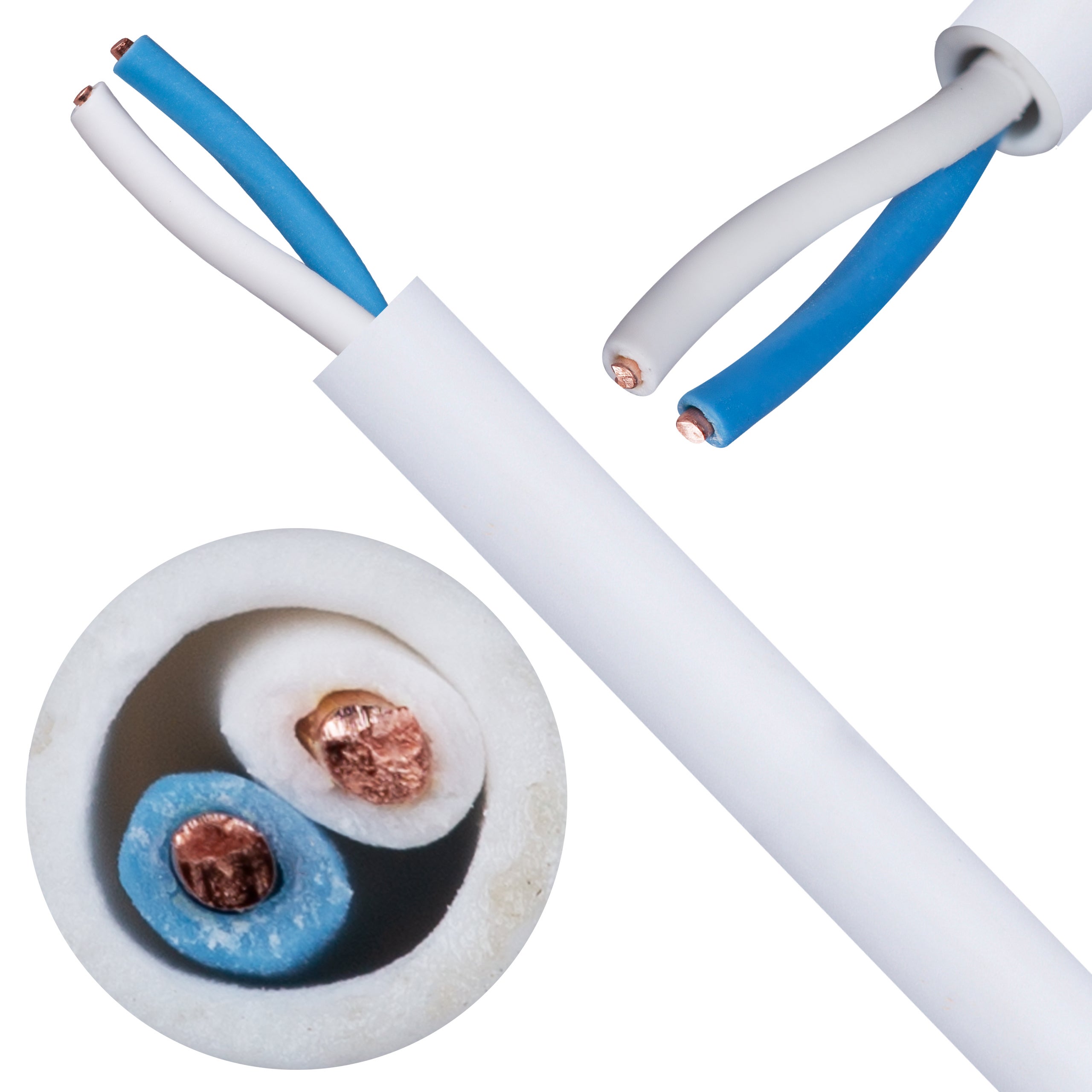 Kabel stacyjny parowany YTKSY 1x2x0,5mm2 biały 300V drut Elektrokabel 100m