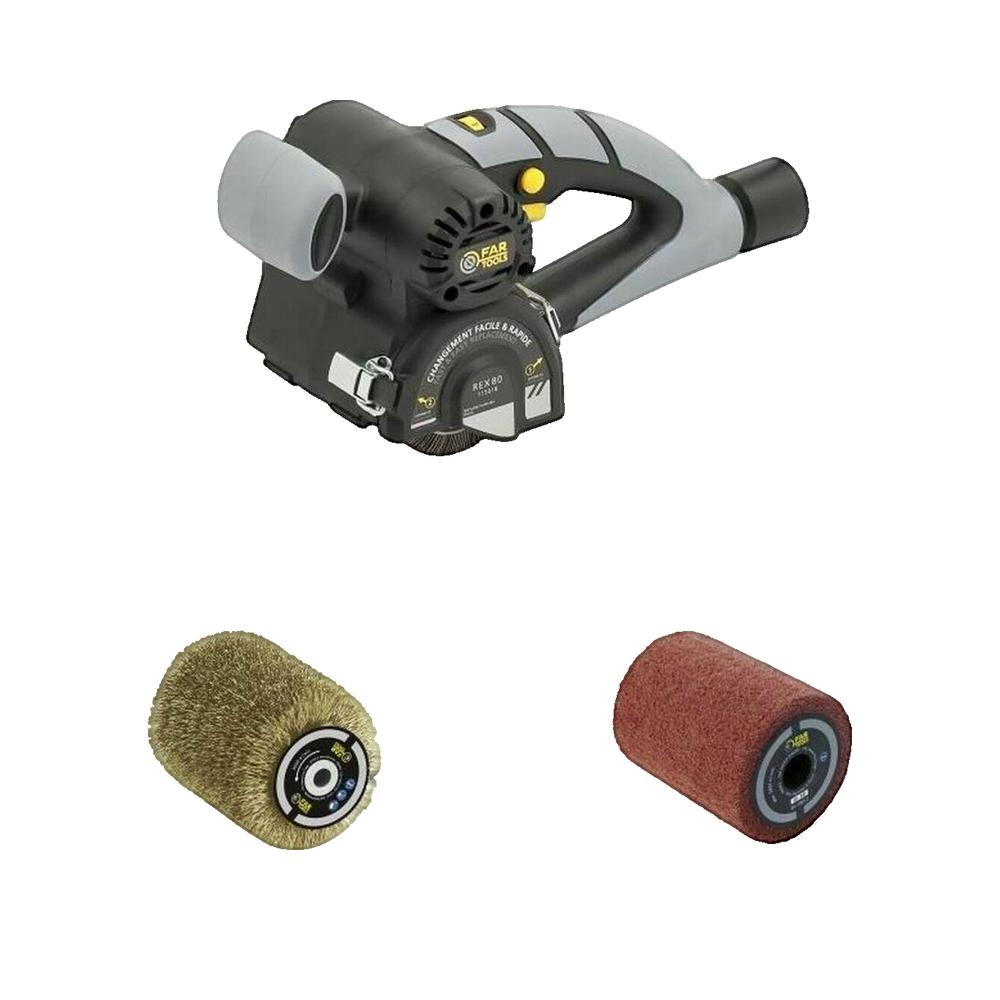 Fartools Rex80 Paquete Compacto De Renovación, Incluye Cepillo De Alambre De Latón Y Cepillo De Fibra Sintética , Leroy Merlin