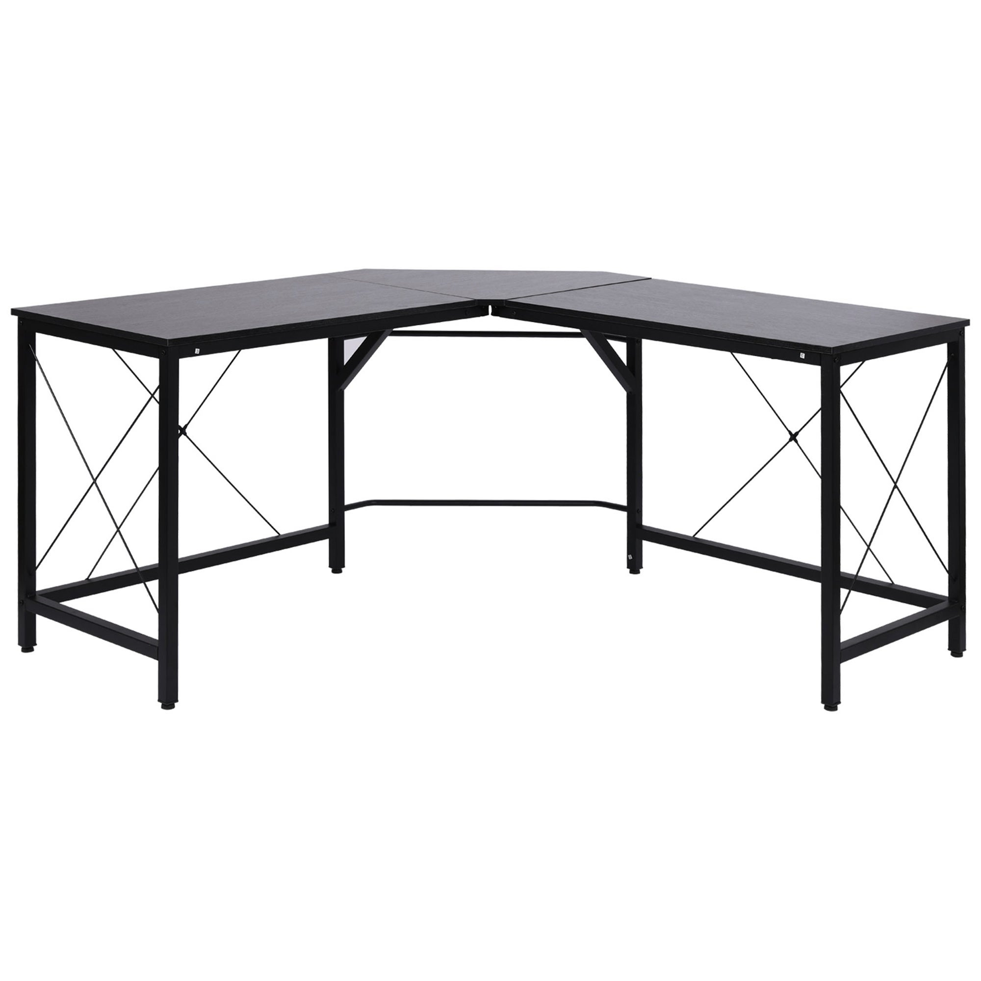 Table informatique HOMCOM MDF et métal Noir 150x150x76cm 836-122BK ...