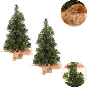 Albero di Natale Piccolo 50CM, Mini Artificiale Albero di Natale con Luci Incorporate, Alberi di Natalizie Innevato con Pigne e Bacche Rosse,20 LED