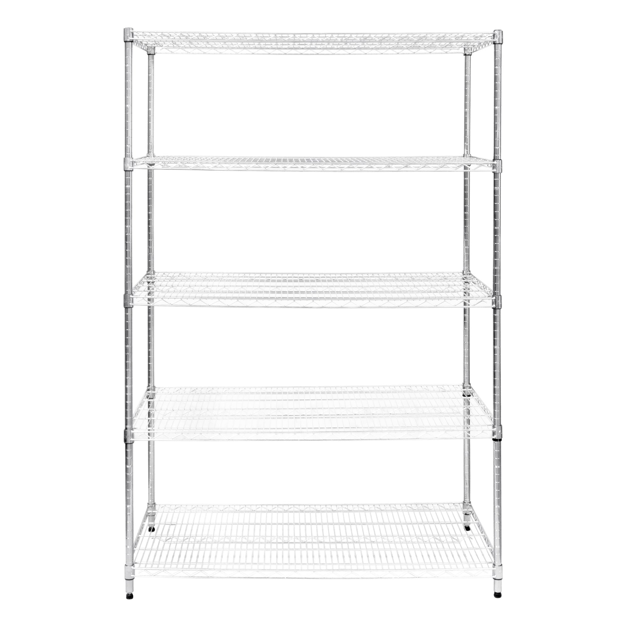 Scaffalatura Metallica 50x30x14 Cm Con 4 Ripiani Regolabili - Acciaio Al Carbonio - Carico Max 90 Kg A Ripiano - Ruote E Piedini Inclusi - No Attrezzi