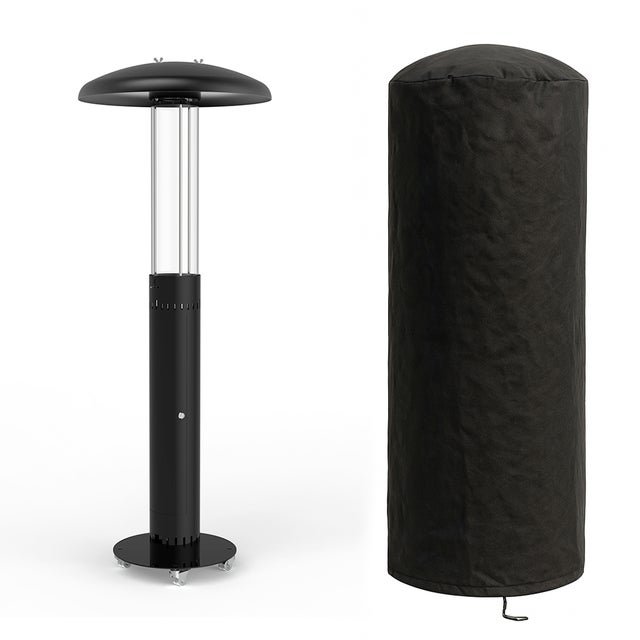 Tempo Style – piecyk ogrodowy na pellet Lumea | Ogrzewanie do 6 godzin | Regulowana moc 4,6–7 kW | W zestawie kółka, rękawice, szczotka i powerbank