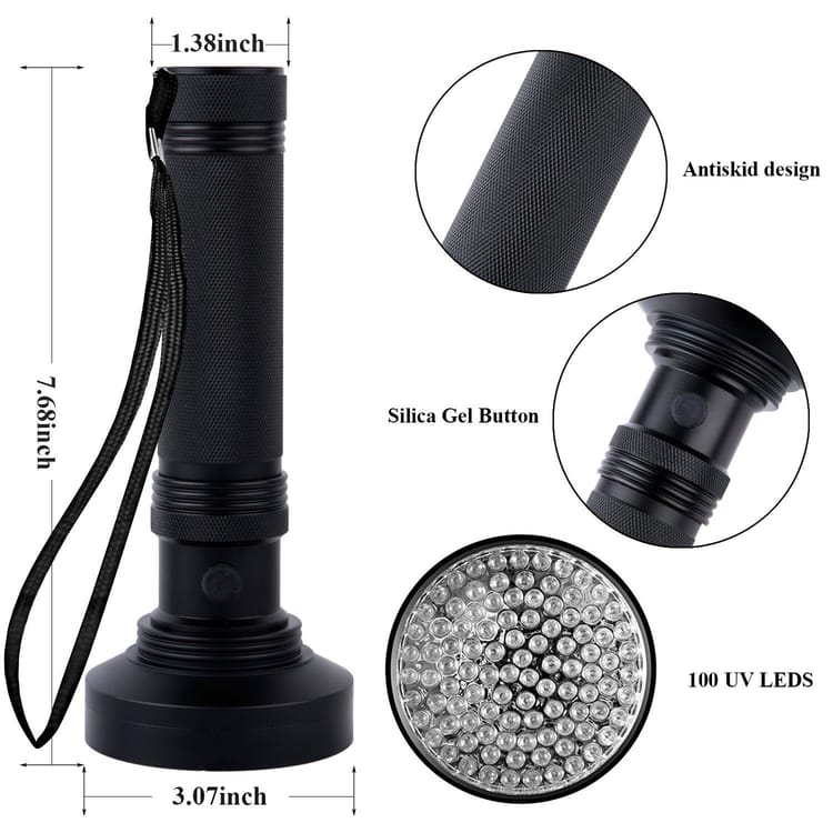 Lampe UV violette, 100 lampes, lampe de détection d'agent fluorescent, lampe UV - 5