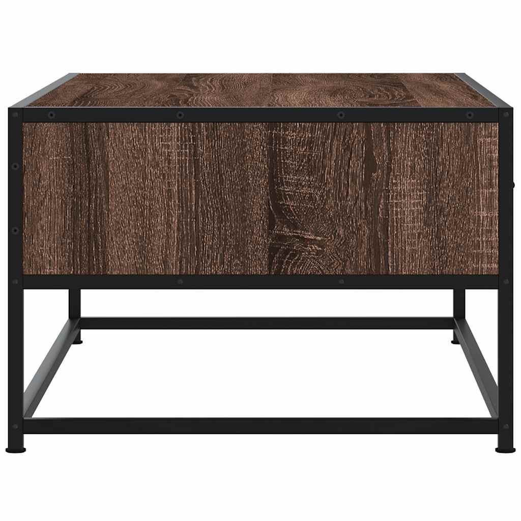 Table basse chêne marron 100x50x35cm bois d'ingénierie et métal - 6