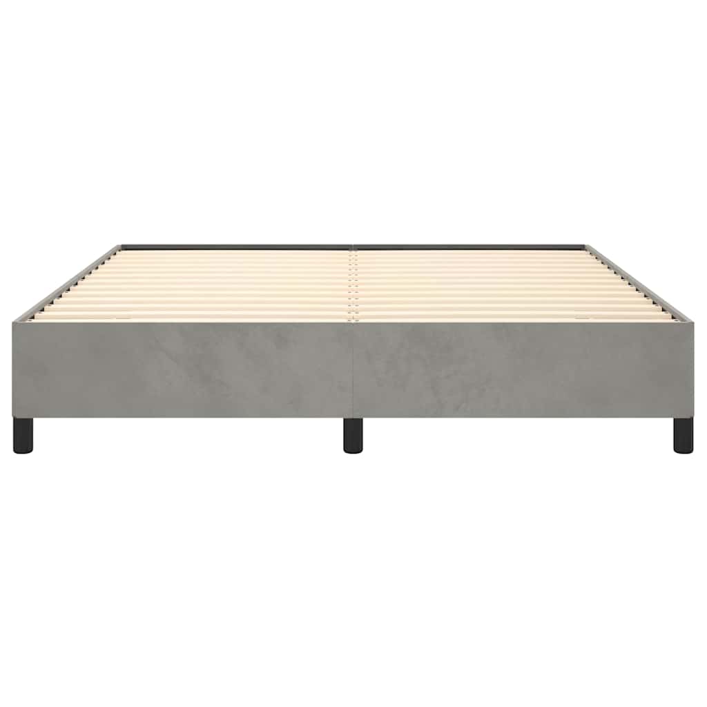 Cadre de lit gris clair 193 x 203 cm velours - 6